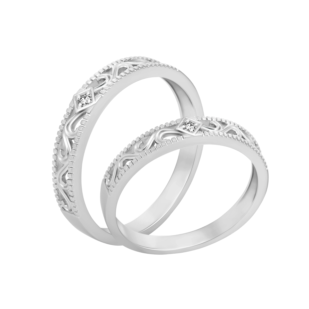 Nhẫn cưới nam kim cương viên vàng 14K Erich M