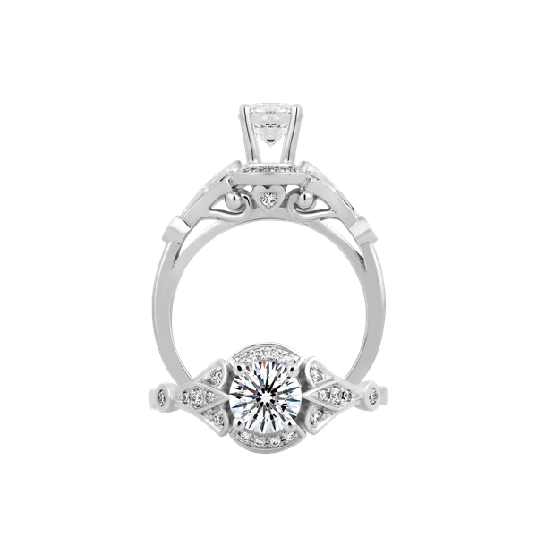 Ổ nhẫn nữ kim cương tấm vàng 14K Elfleda 5C