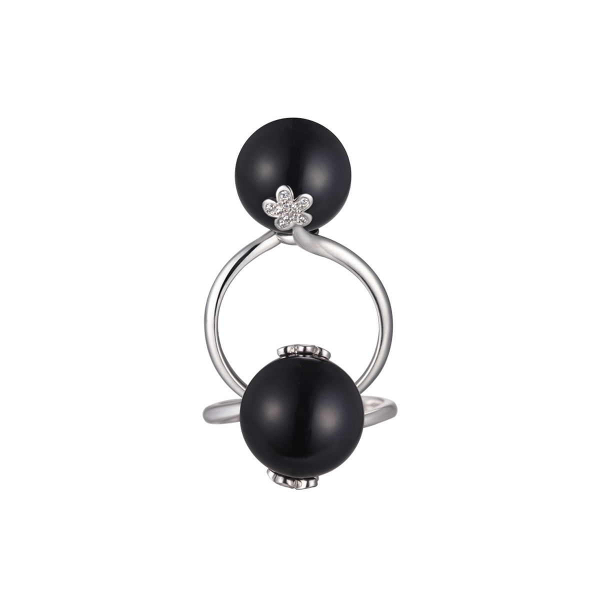 Nhẫn nữ đính đá Onyx vàng 10K Eleganate N Ony