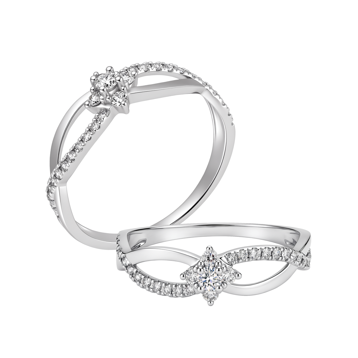 Nhẫn nữ kim cương viên vàng 14K Bloomory
