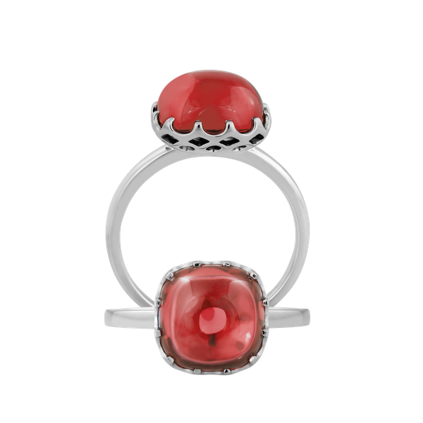 Nhẫn nữ đính đá màu Garnet vàng 14K Candie S.Gar