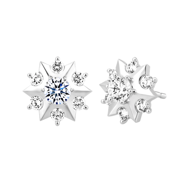 Hoa tai đính đá CZ vàng 14K Peeress 3C