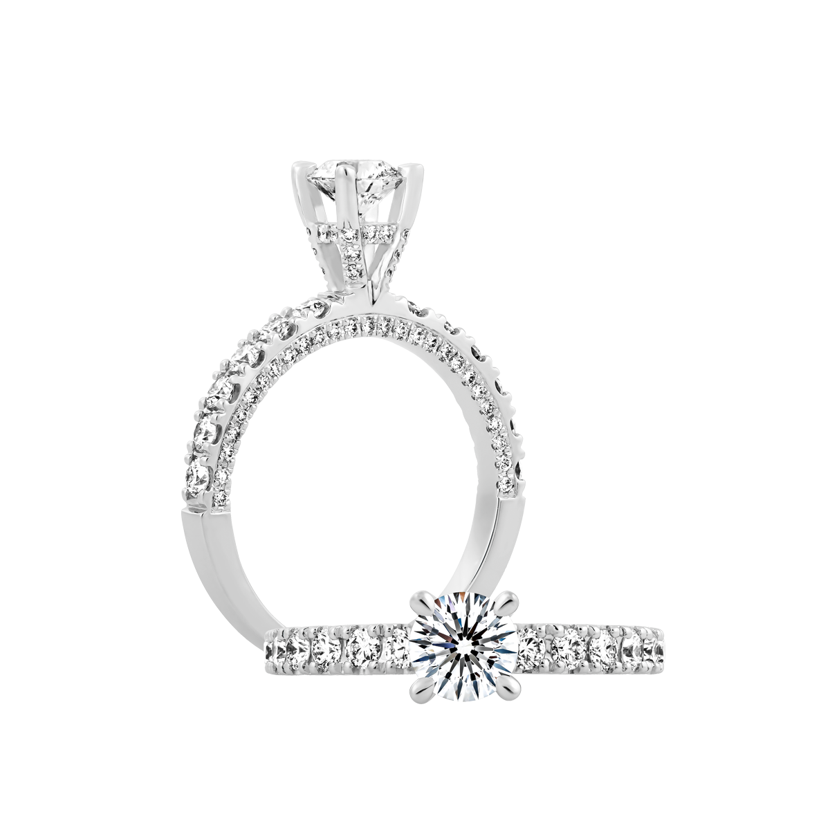 Ổ nhẫn nữ kim cương tấm vàng 14K Eternity 3C
