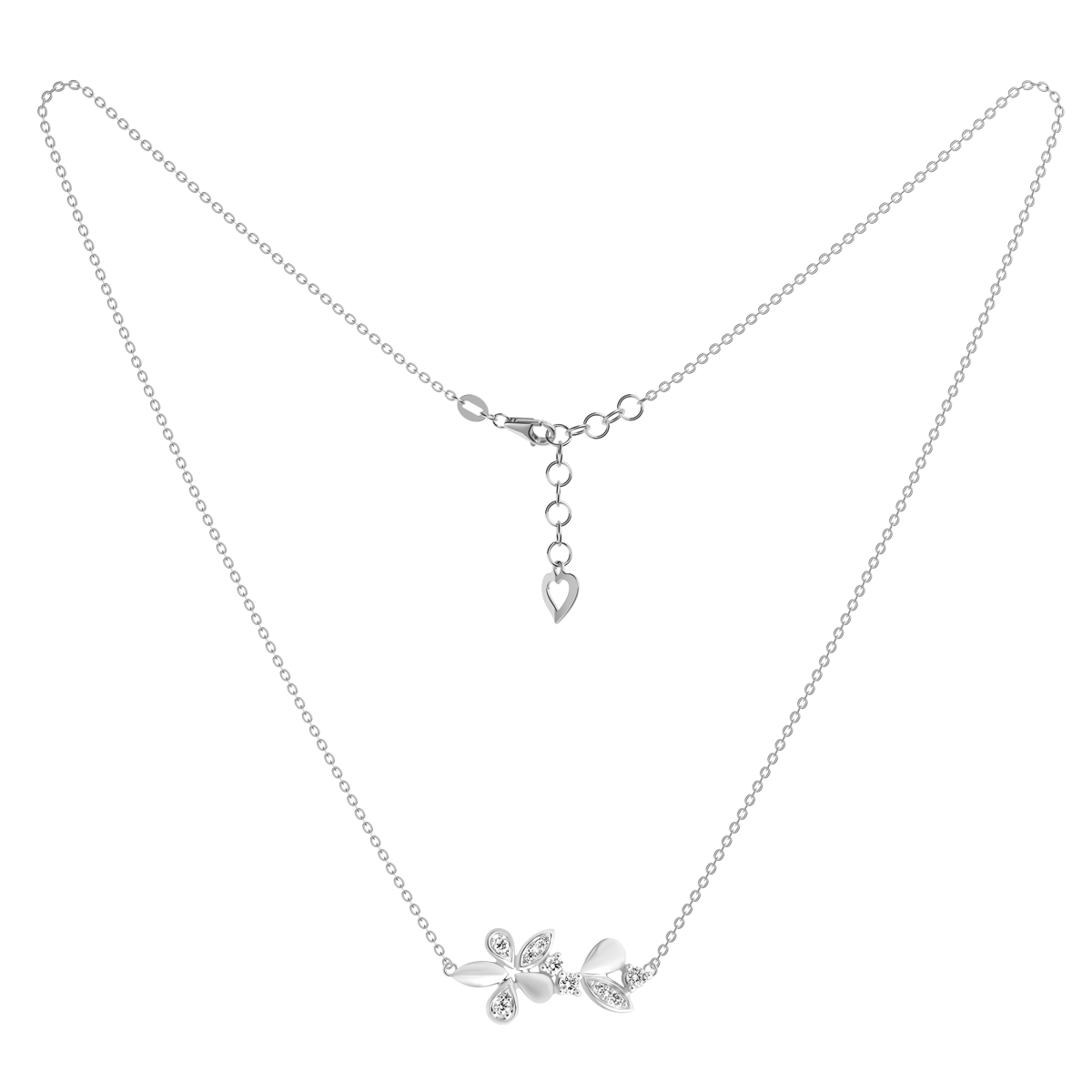 Dây liền mặt kim cương viên vàng 14K Luckflower TD