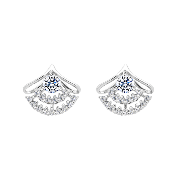 Hoa tai kim cương viên vàng 14K Cosima