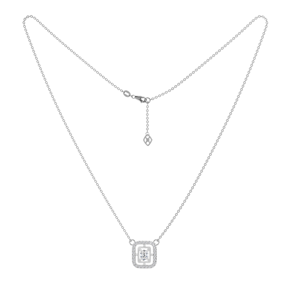 Dây liền mặt đính đá CZ vàng 18K Lucia