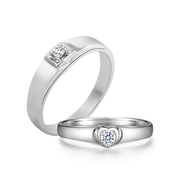 Nhẫn cưới nam kim cương vàng 14K Oberon 5p M