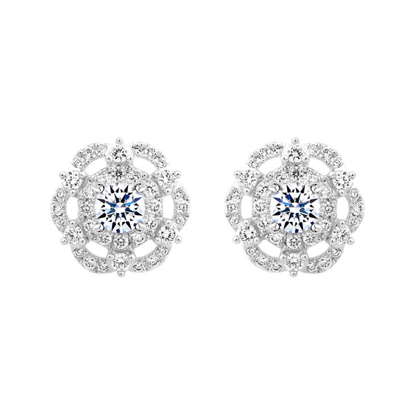 Hoa tai kim cương tấm vàng 14K Garland 2C