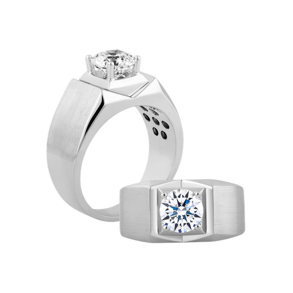 Nhẫn nam đính đá CZ vàng 14K Freely N 1.5CT W