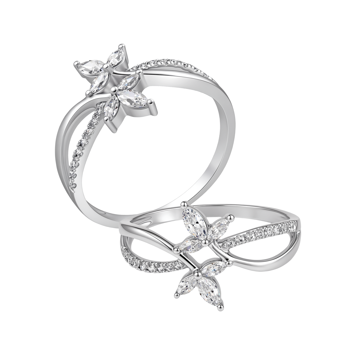 Nhẫn nữ đính đá CZ vàng 14K Leafest