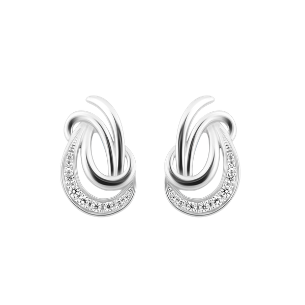 Hoa tai đính đá CZ vàng 14K Idasan