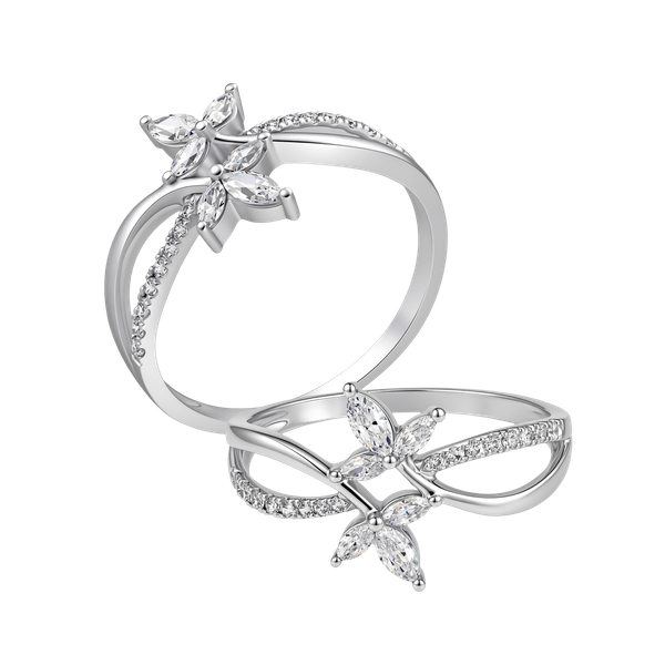 Nhẫn nữ đính đá CZ vàng 14K Leafest