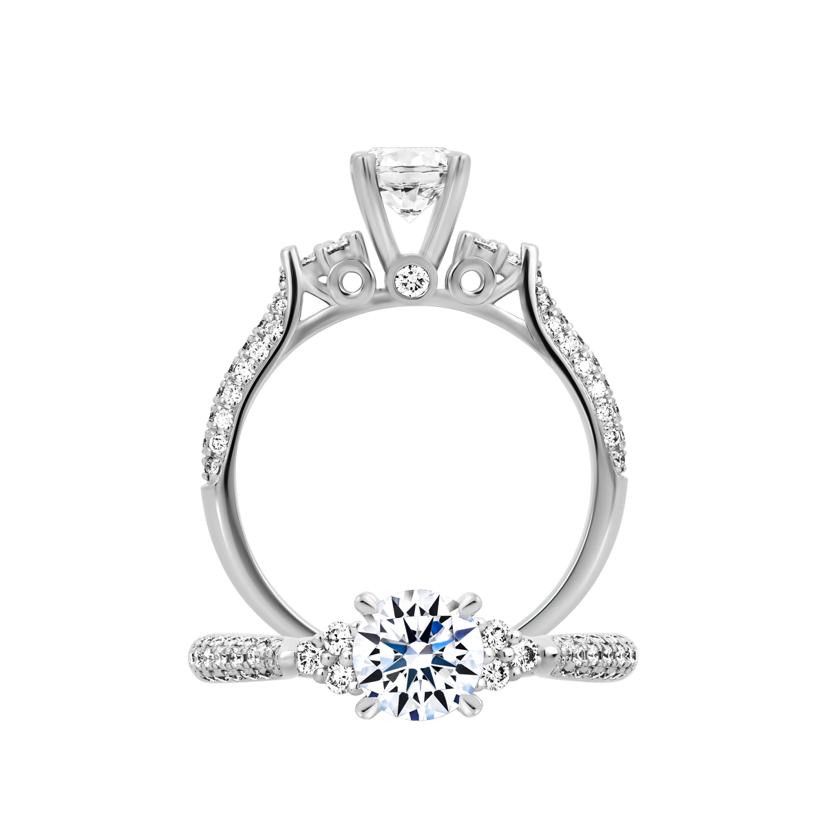 Nhẫn nữ kim cương tấm vàng 14K Fervently 5C