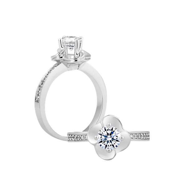 Ổ nhẫn nữ kim cương tấm vàng 14K Vince 5C
