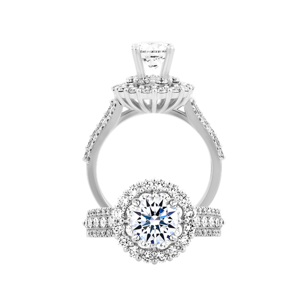Ổ nhẫn nữ kim cương tấm vàng 14K Clarisa 1CT