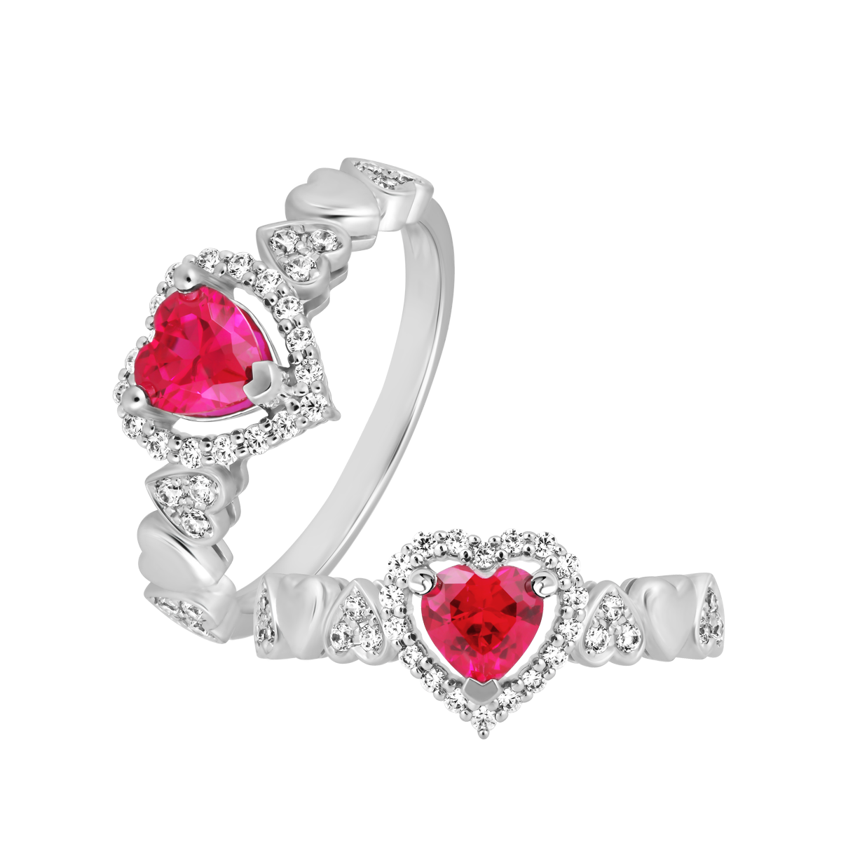 Nhẫn nữ đính đá màu Ruby vàng 14K Valentina S.RUB