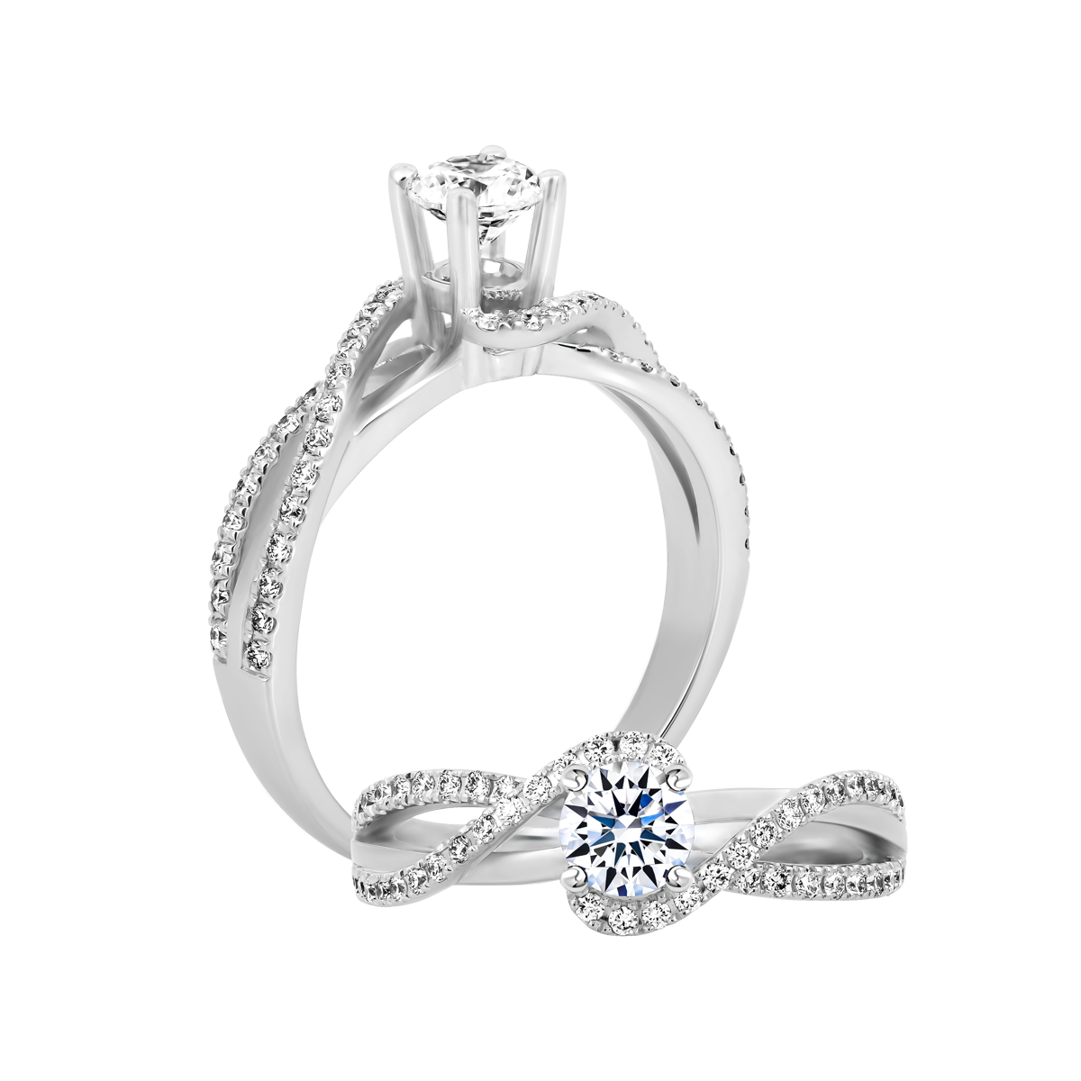Nhẫn nữ kim cương 8 Hearts & Arrows vàng 14K Carissa H&A 2C