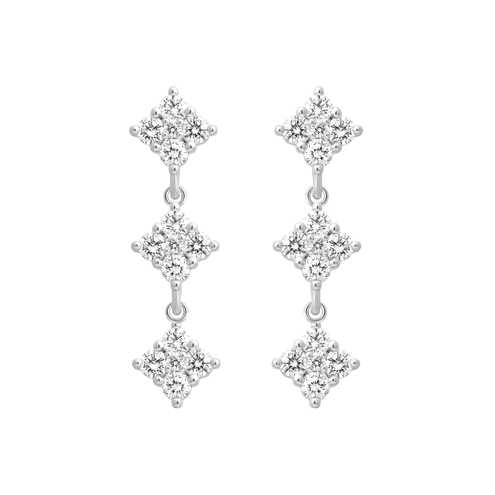 Hoa tai đính đá CZ vàng 14K Sighting