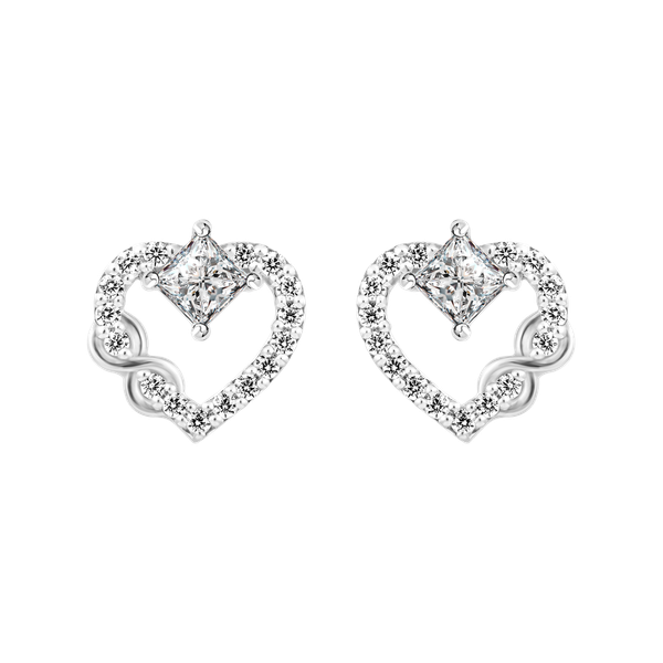 Hoa tai đính đá CZ vàng 14K Comprite V2