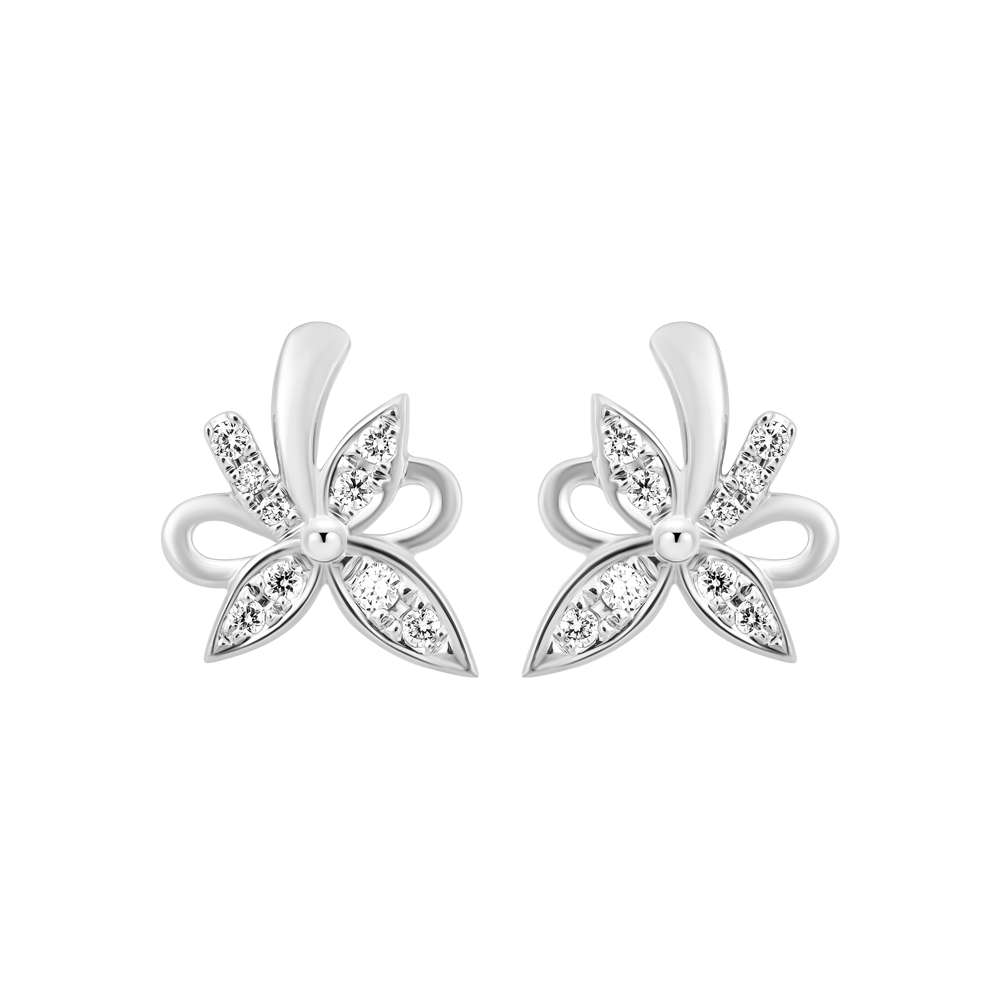 Hoa tai kim cương viên vàng 14K Commendron TD