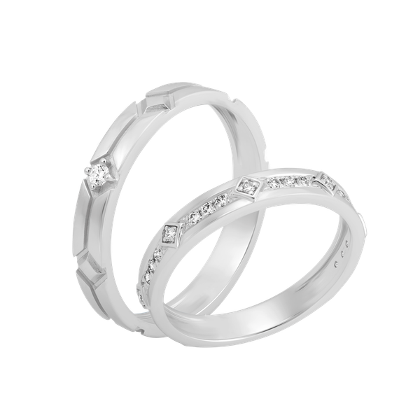 Nhẫn cưới nam kim cương viên vàng 14K Entirety M