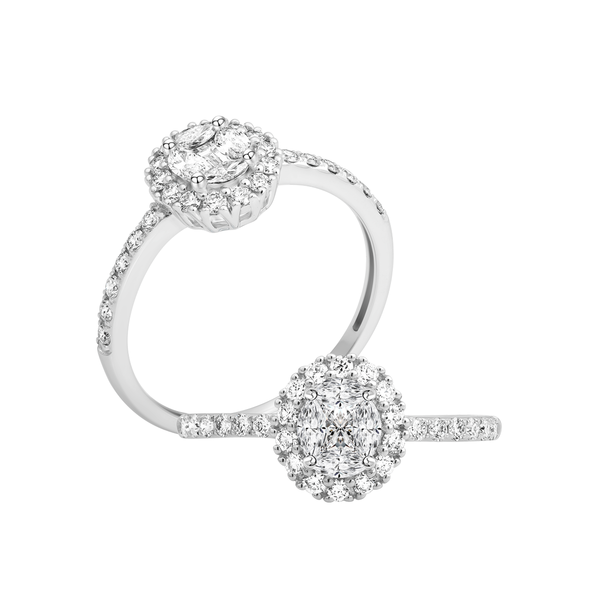 Nhẫn nữ kim cương viên vàng 14K Jena A193 TD