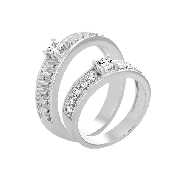 Nhẫn cưới nữ kim cương viên vàng 14K Congenial RD2C F
