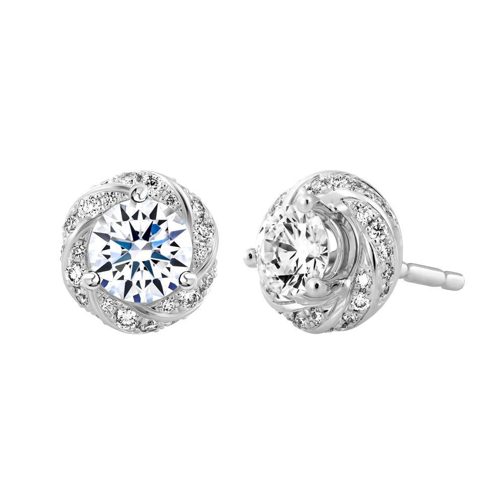 Hoa tai kim cương tấm vàng 14K Perfection 5C