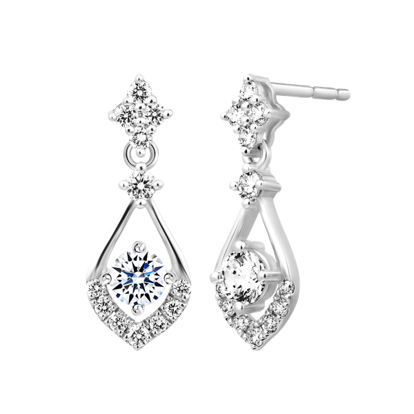 Hoa tai đính đá CZ vàng 14K Sparkle 2C