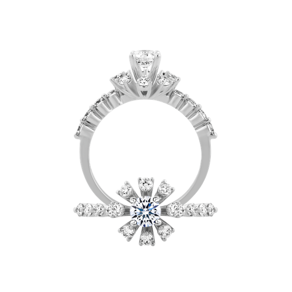 Ổ nhẫn nữ kim cương tấm vàng 14K Clitus 3C