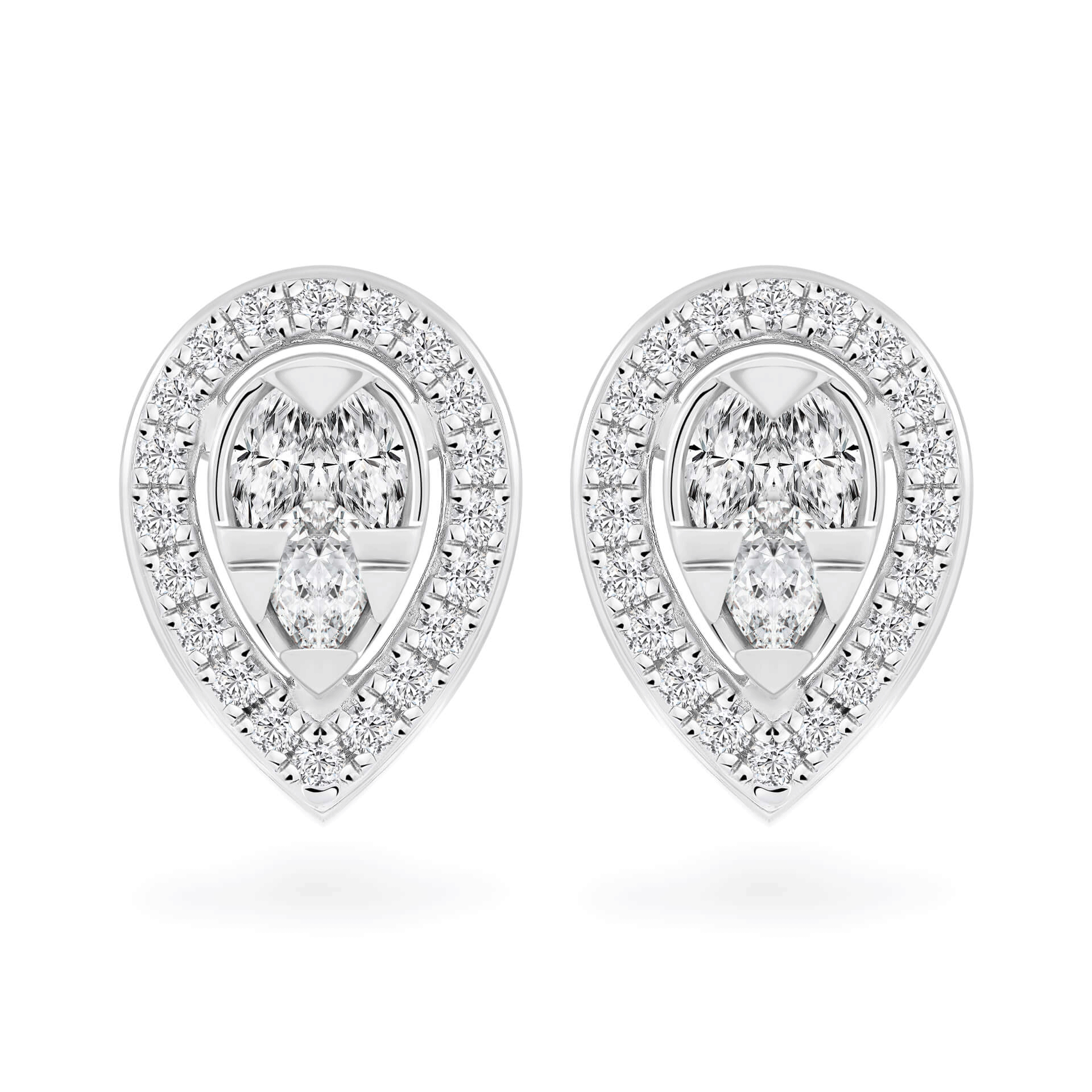 Hoa tai kim cương viên vàng 14K Jena A072 TD