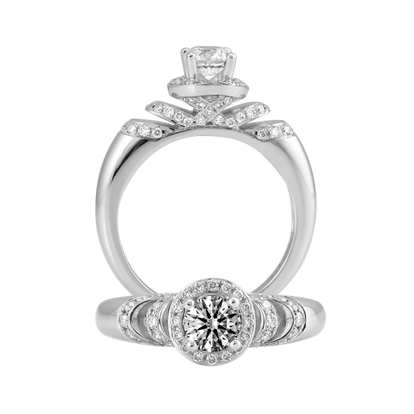 Nhẫn nữ kim cương tấm vàng 14K Debris N 5C