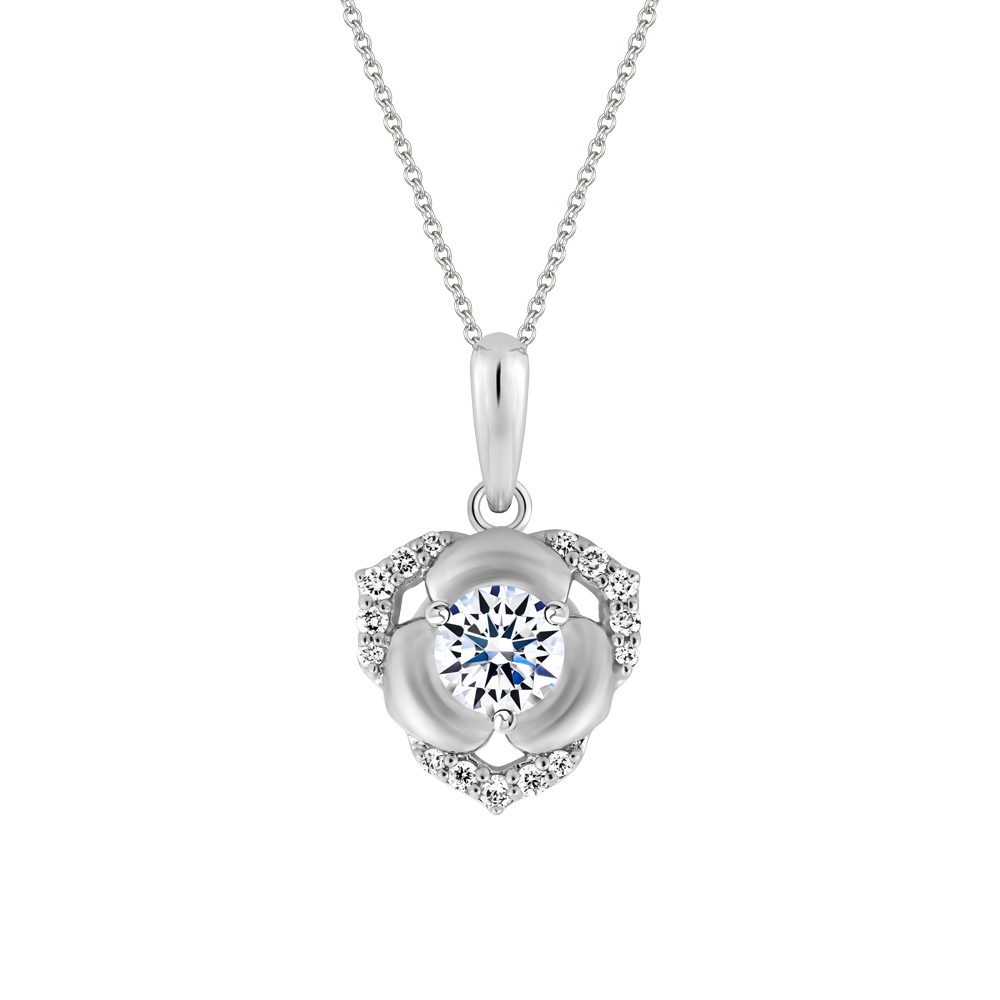 Mặt kim cương 8 Hearts & Arrows vàng 14K Rosace H&A 3C