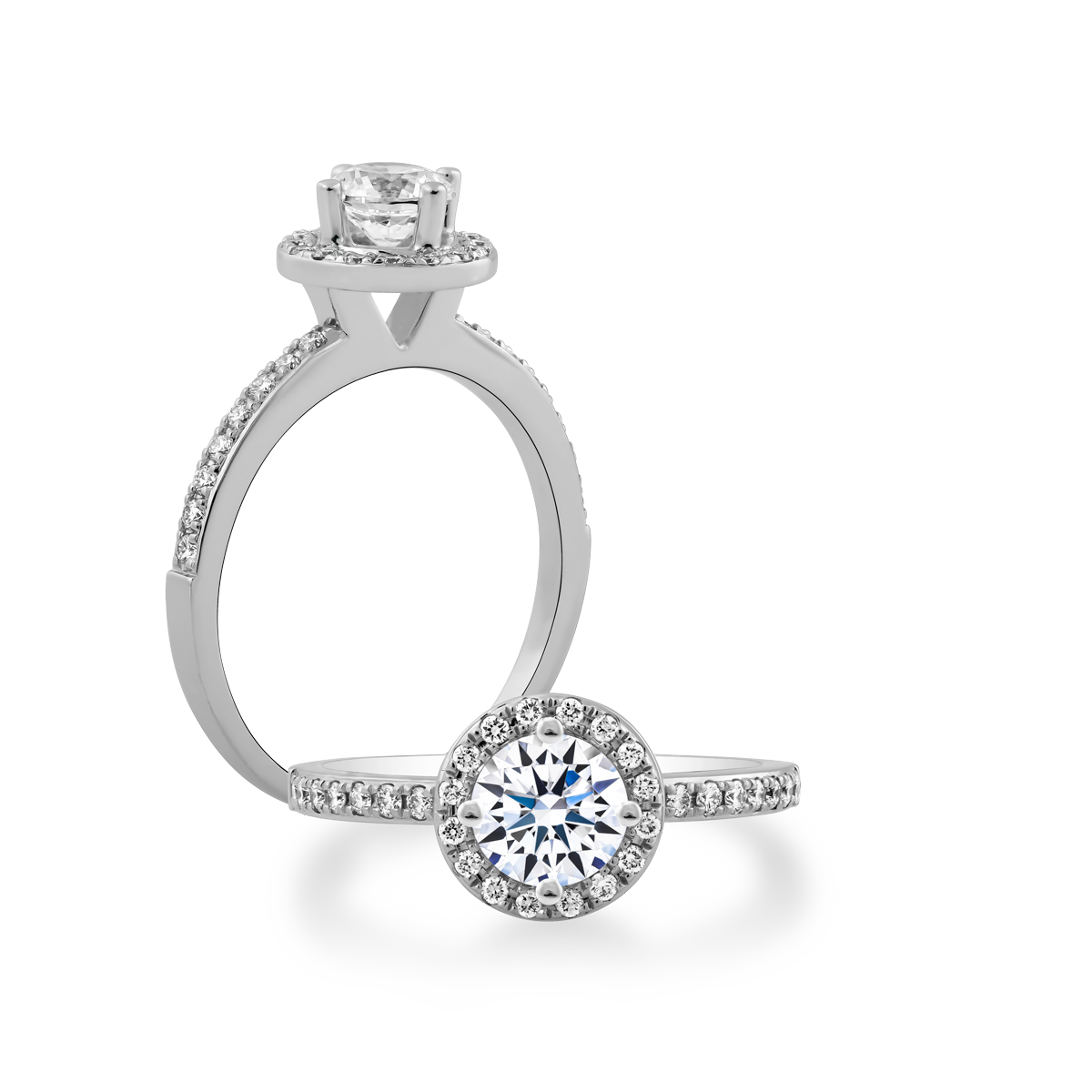 Nhẫn nữ kim cương 8 Hearts & Arrows vàng 14K Evoke N H&A 2C GVRG0244176