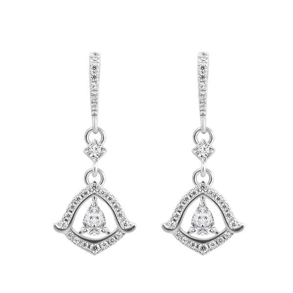 Hoa tai đính đá CZ vàng 18K Aglowy