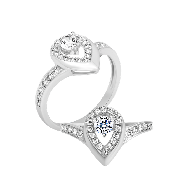 Nhẫn nữ kim cương tấm vàng 14K Dewring 2C
