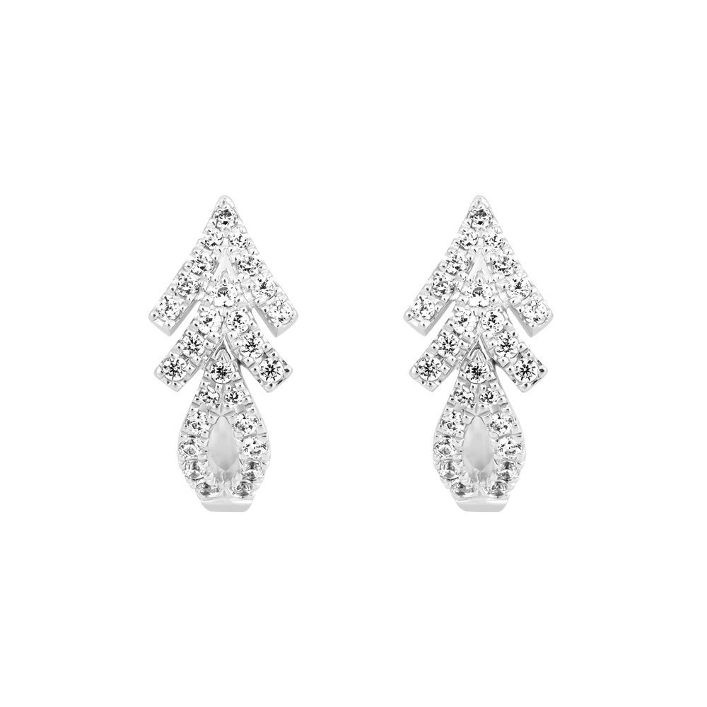 Hoa tai đính đá CZ vàng 10K Arbor