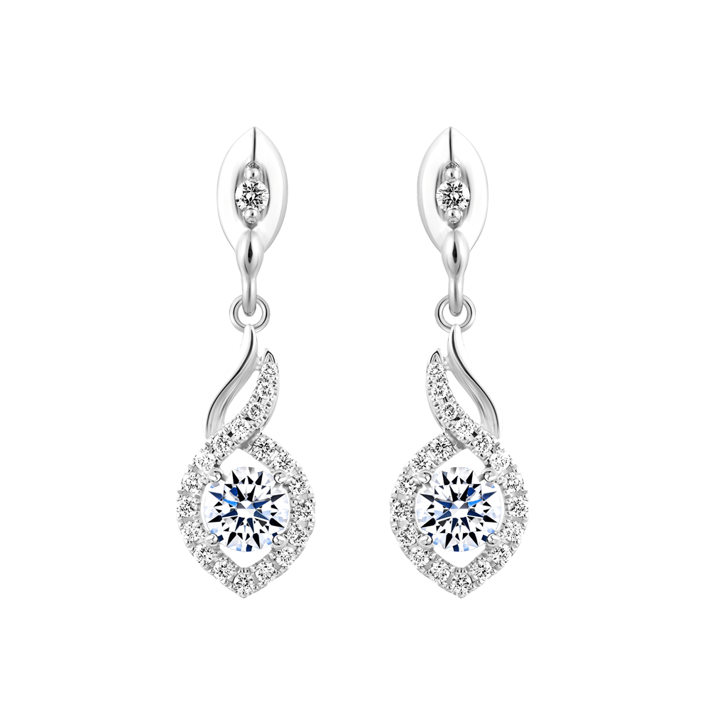 Hoa tai kim cương tấm vàng 14K Buddy N 3C