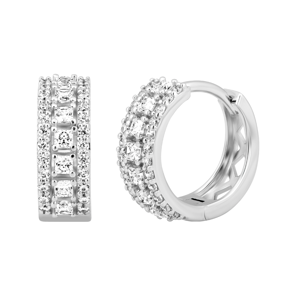 Hoa tai đính đá CZ vàng 14K Squarel