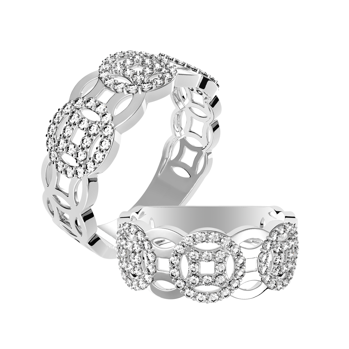 Nhẫn nữ kim cương viên vàng 14K Rhino