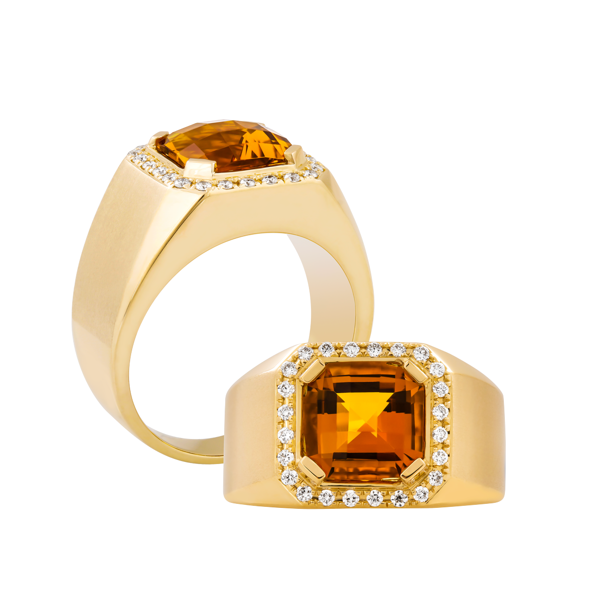 Nhẫn nam kim cương tấm vàng 14K Roundabout S.CIT Y