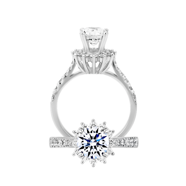 Ổ nhẫn nữ kim cương tấm vàng 14K Barby DN 1CT