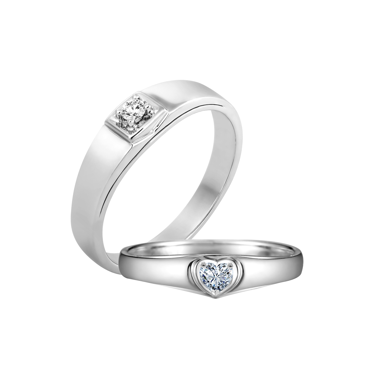 Nhẫn cưới nữ kim cương viên vàng 14K Oberon HR1C F