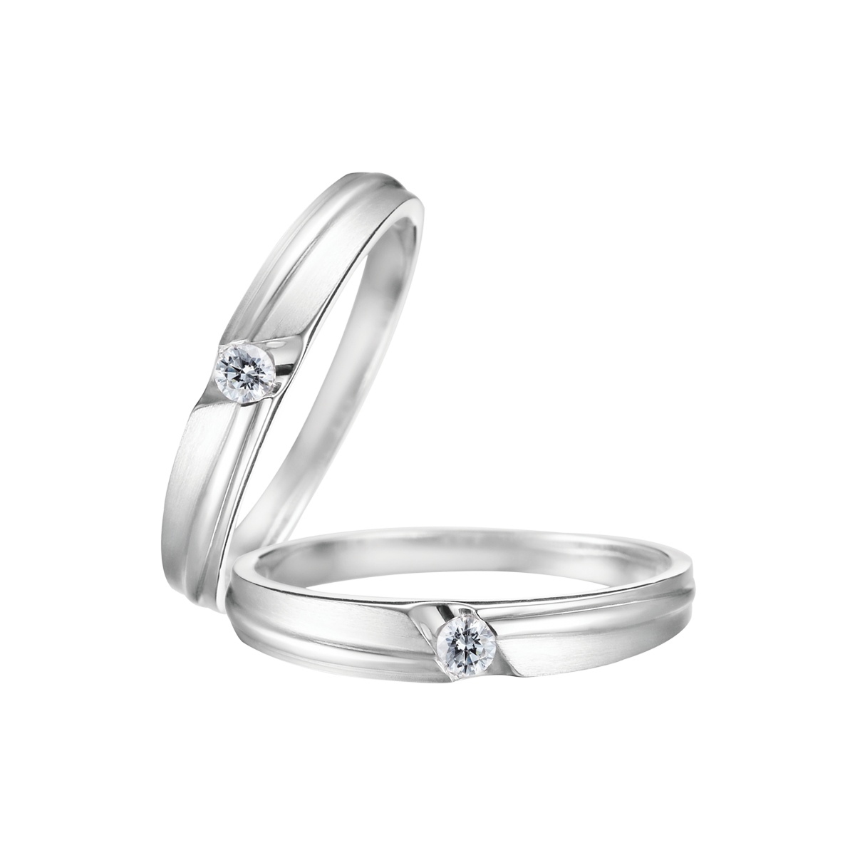 Nhẫn cưới nam kim cương vàng 14K Fixed 5p M