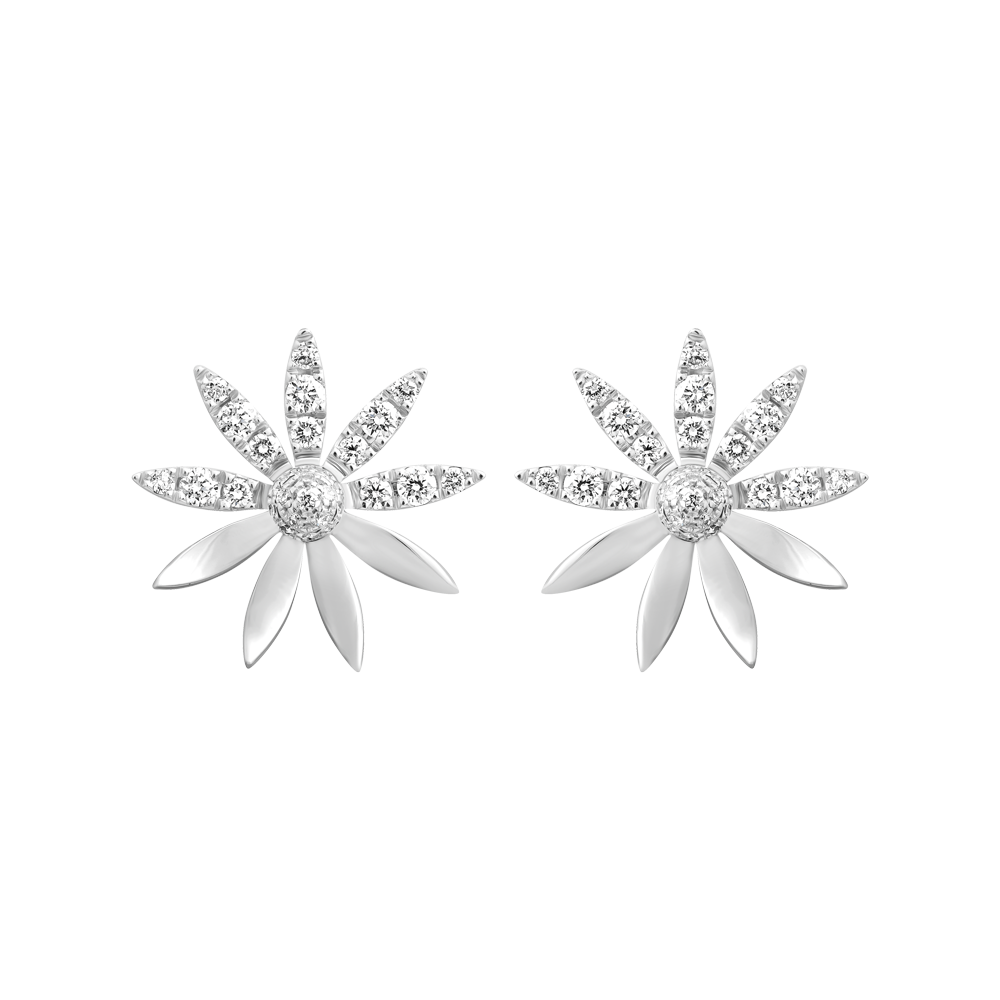 Hoa tai kim cương viên vàng 14K Daisy TD