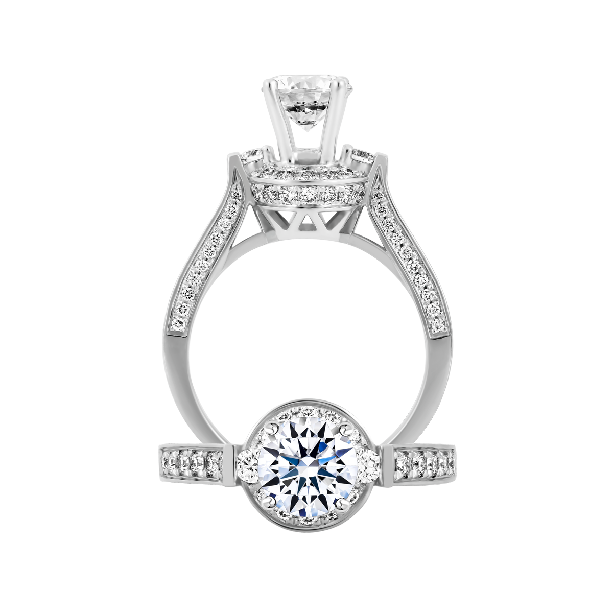 Ổ nhẫn nữ kim cương tấm vàng 14K Graphic N 1CT