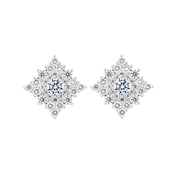 Hoa tai đính đá CZ vàng 10K Gladful 2C