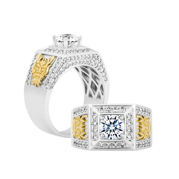 Nhẫn nam kim cương tấm vàng 14K Outlander V2 1CT WY