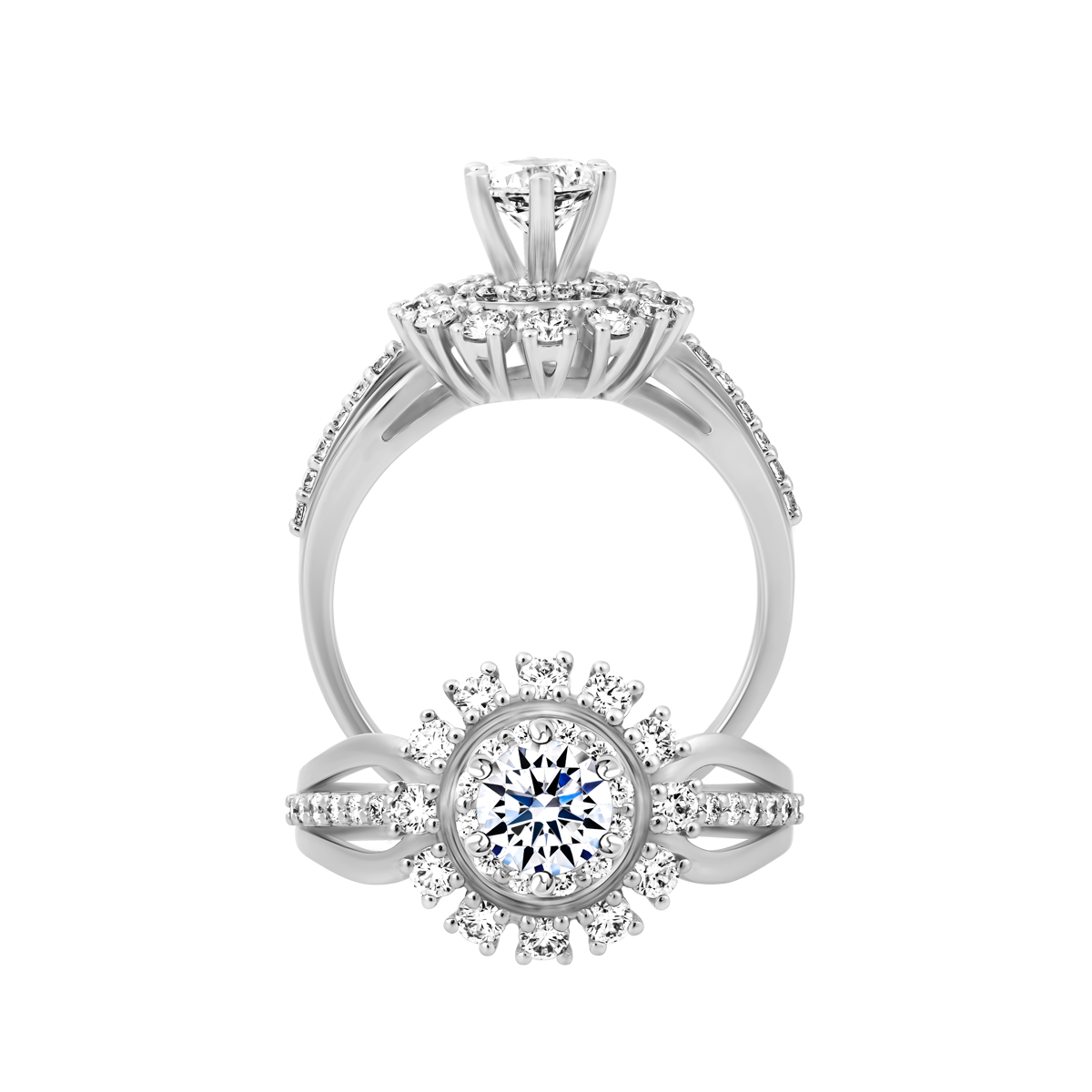 Nhẫn nữ kim cương tấm vàng 14K Gracefull 5C