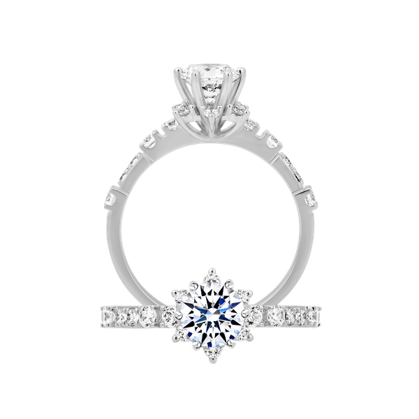 Ổ nhẫn nữ kim cương tấm vàng 14K Dignity 5C